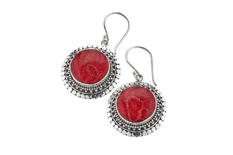 boho earrings for women -Corona Earrings- Coral