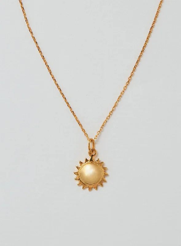 anniversary necklaces for women -Mini Sun 14K Gold Plated Necklace