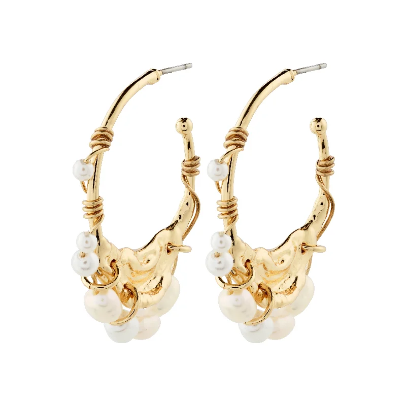 dangle earrings for women -FOCUS hoop earrings gold-plated