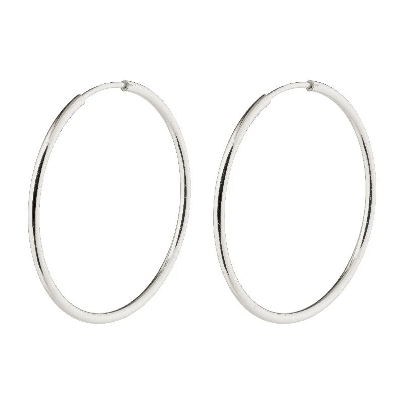 bright gemstone earrings for women -SANNE medium hoop earrings silver-plated