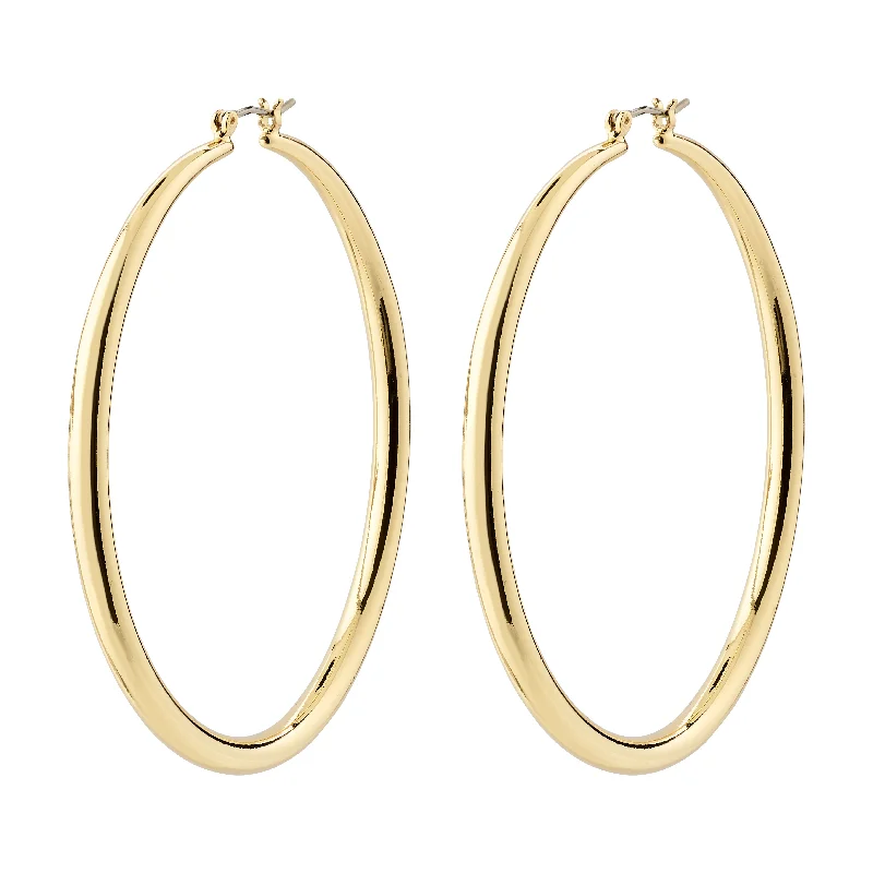 romantic pearl earrings for women -PRIYA large hoop earrings gold-plated