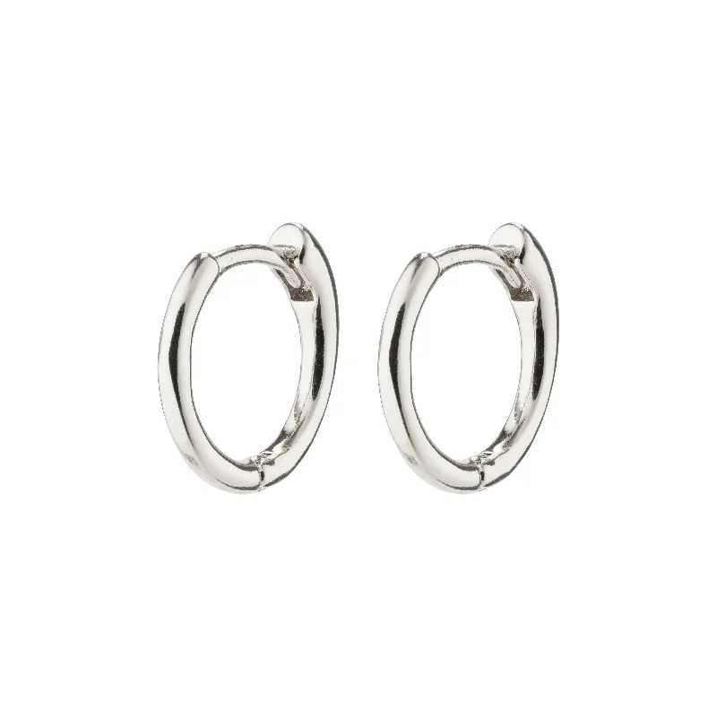 dangling pearl earrings for women -EANNA small hoops silver-plated