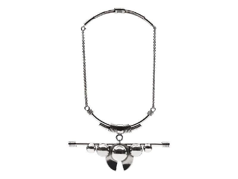 geometric necklaces for women -Cosmos Necklace Silver