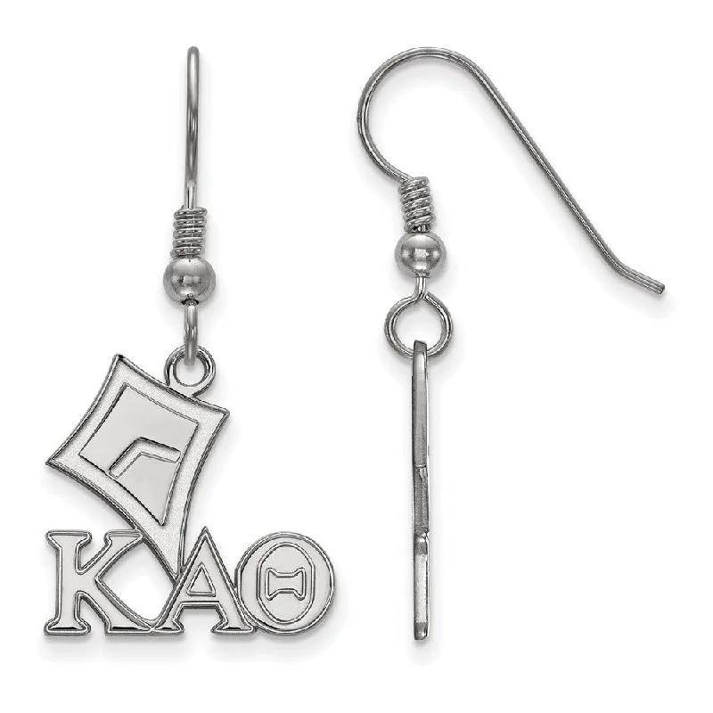 layered earrings for women -Sterling Silver Kappa Alpha Theta Small Dangle Earrings