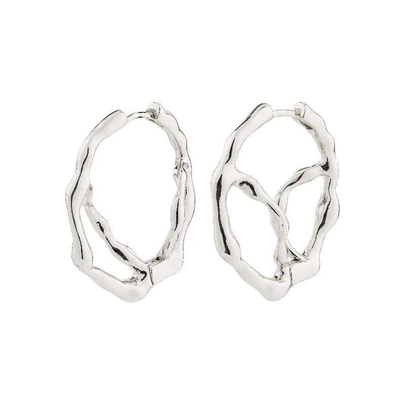 sterling silver drop earrings for women -DIDO hoop earrings silver-plated