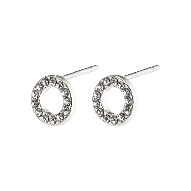 multi-layer earrings for women -TESSA crystal halo earrings silver-plated