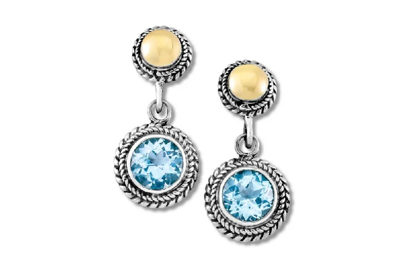 bold statement earrings for women -Doral Earrings- Blue Topaz