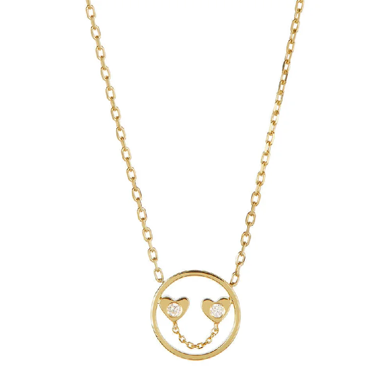 classic necklaces for women -PETIT Jen 14K Gold Necklace w. Diamond