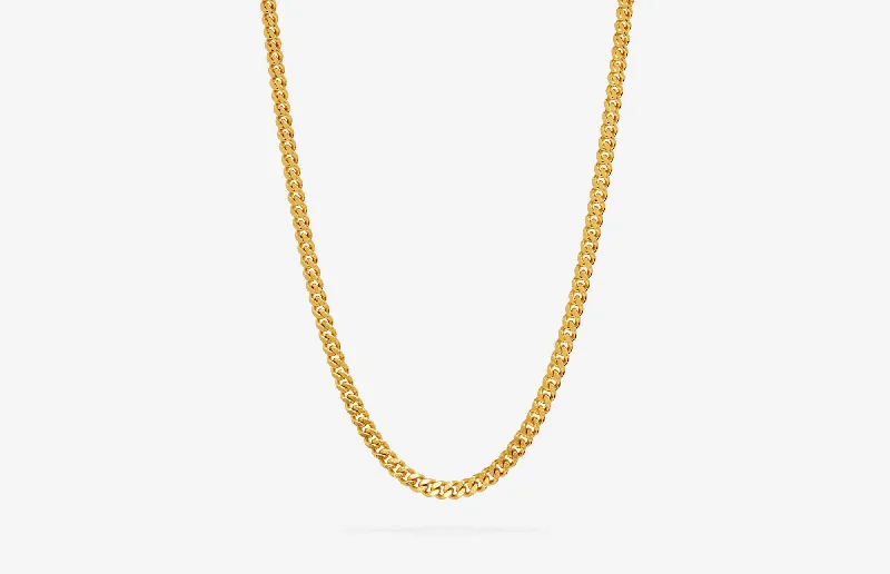 sapphire necklaces for women -IX Curb Brushed 22K Gold Plated Necklace