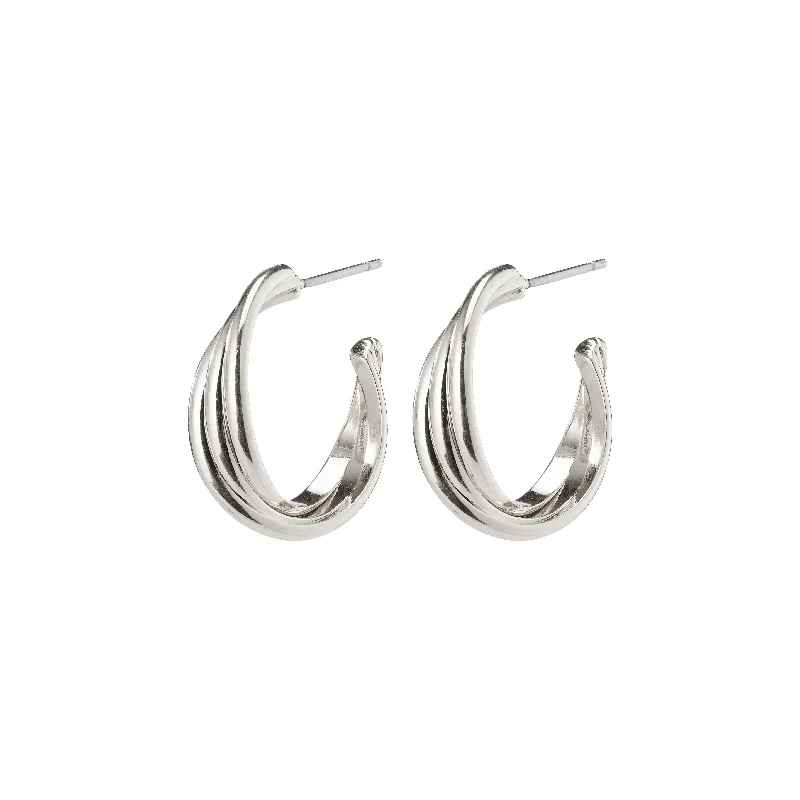 small hoop earrings for women -JENIFER twirl hoop earrings silver-plated