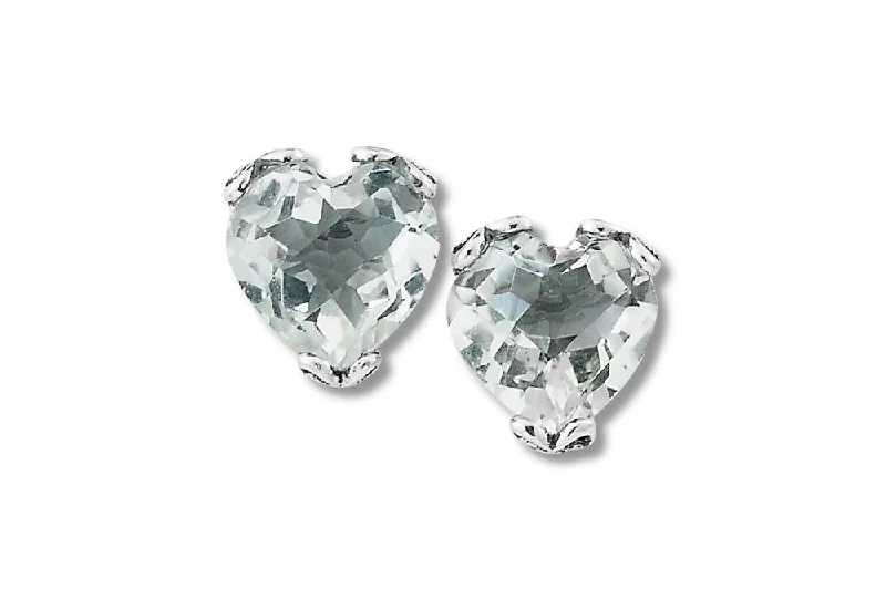 flower earrings for women -Glow Heart Earrings- White Topaz