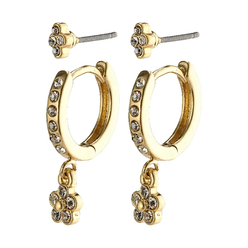 boho earrings for women -SYLVIA crystal earrings gold-plated