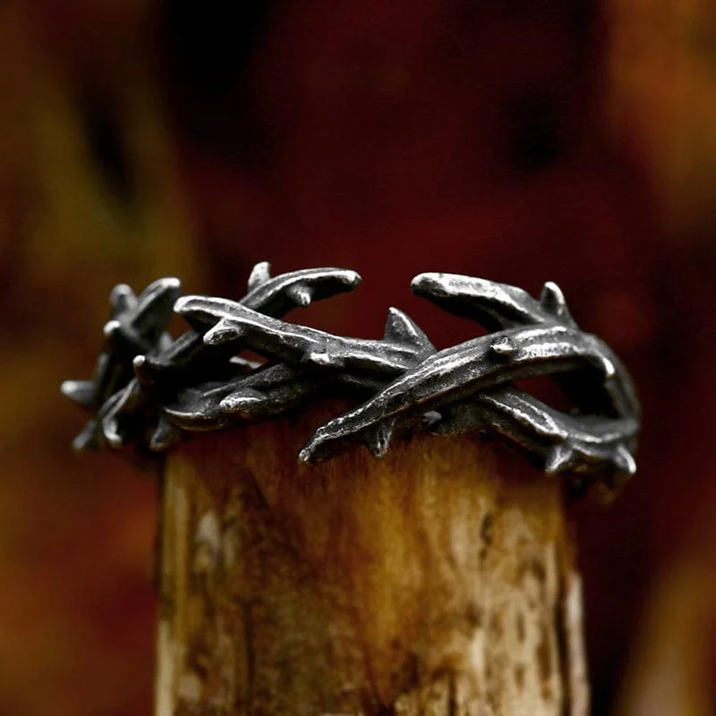 diamond rings for women -Men's Punk Branch Ring