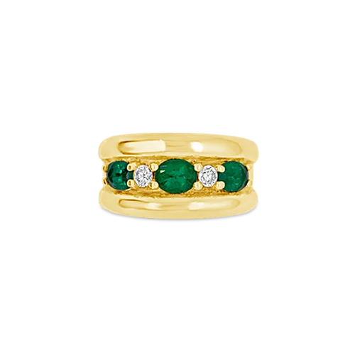 matching rings for couples -Emerald & Diamond Estate Ring