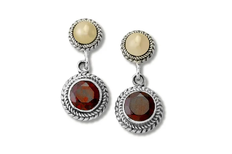 classic pearl earrings for women -Doral Earrings- Garnet