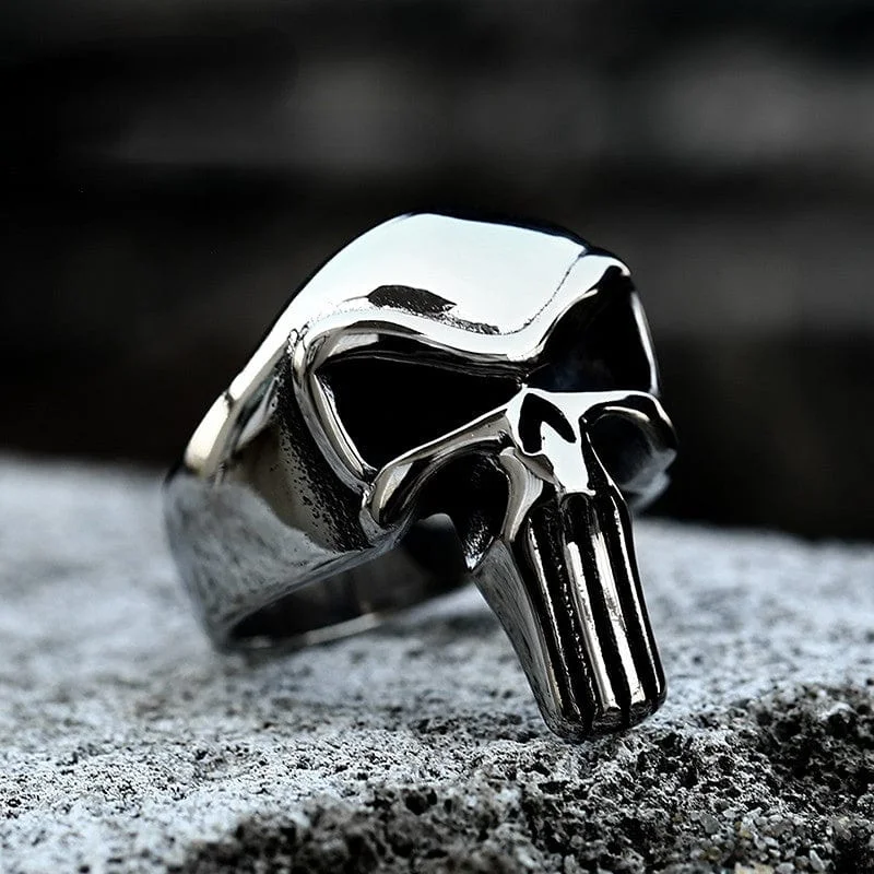 custom promise rings -Men's Punk Skull Ring