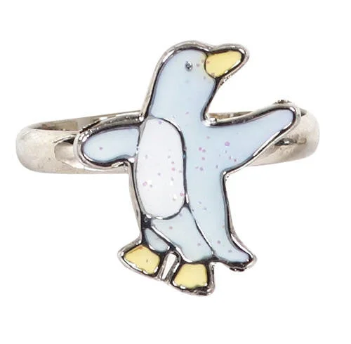 custom rings for women -Sun Jewels Fun Penguin Ring (adjustable)