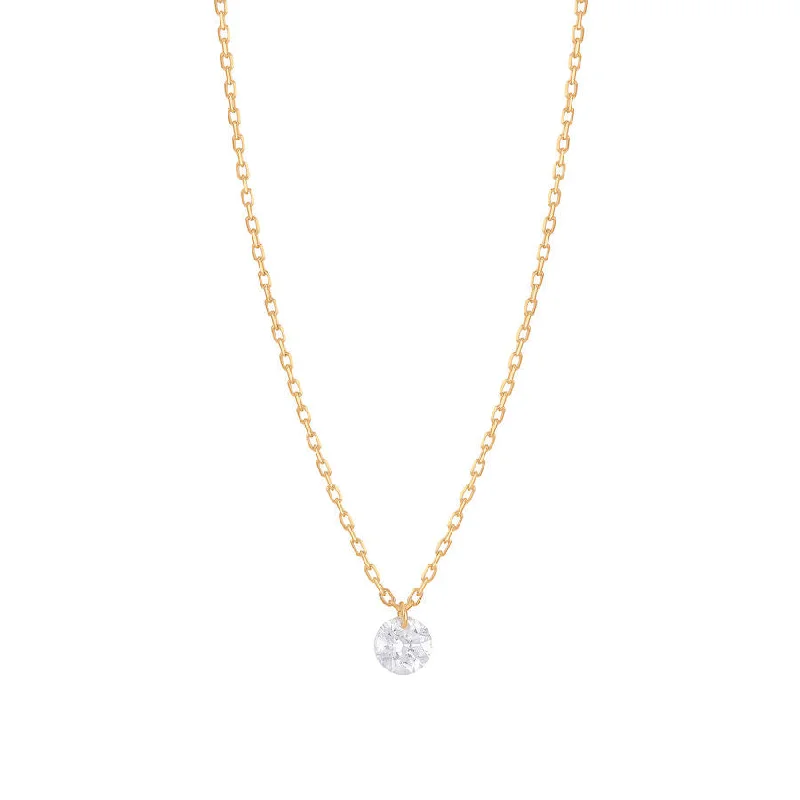 infinity necklaces for women -Danaé 18K Gold Necklace w. Diamond, 0.15 ct.