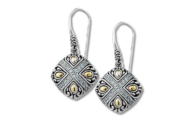 diamond earrings for women -Simbolon Earrings- White Topaz