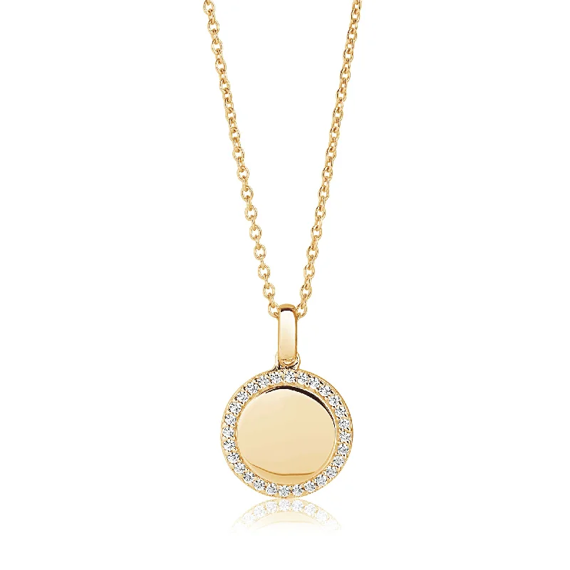 unique chain necklaces for women -Follina Gold Plated Necklace w. White Zirconias