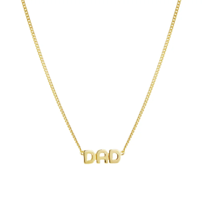 crystal pendant necklaces for women -Dad Gold Plated Necklace