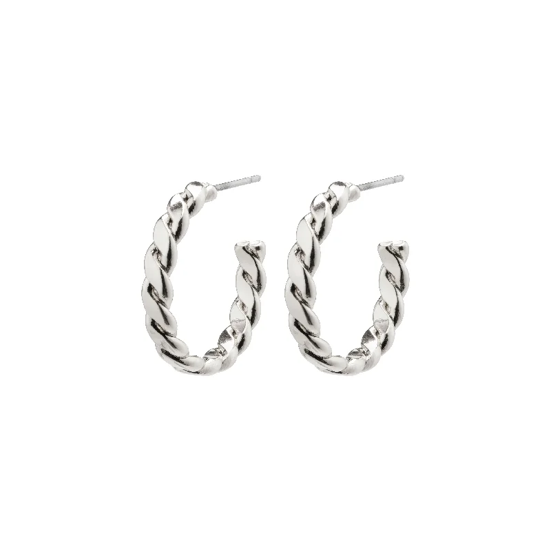 vintage-style earrings for women -KALILA twirl hoop earrings silver-plated