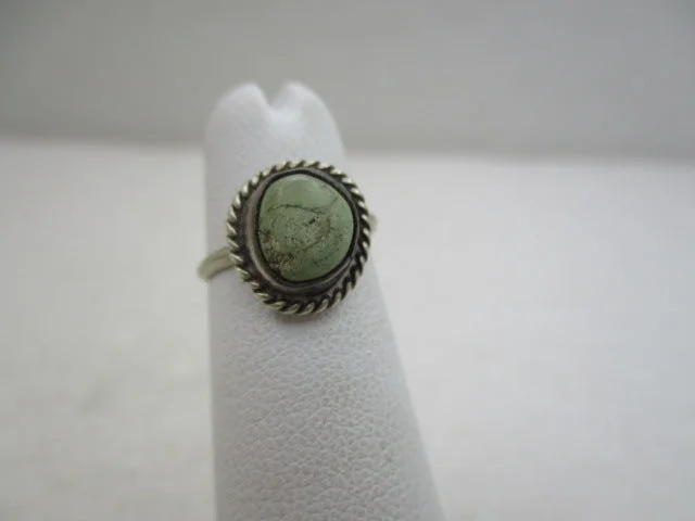 classic rings for women -Vintage Sterling Southwestern Green Turquoise Ring, Sz. 2.75, LMV