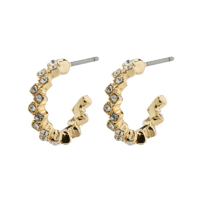 radiant earrings for women -ESTER crystal hoop earrings gold-plated