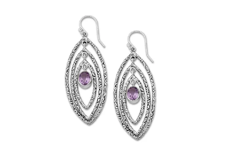 gold drop earrings for women -Samaya Earrings- Amethyst