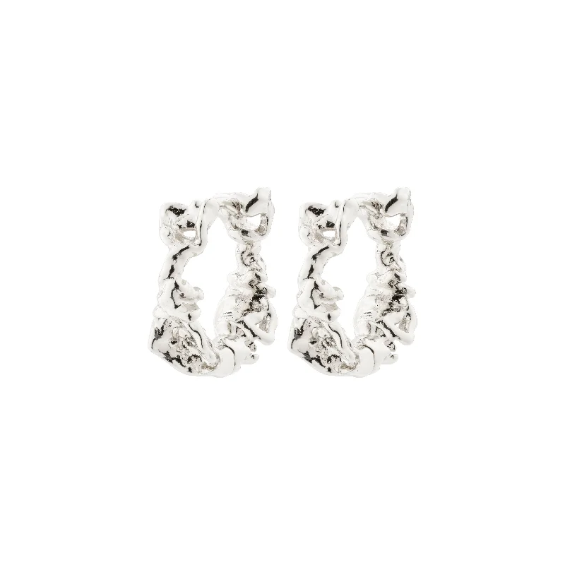 crystal drop earrings for women -TRUST hoop earrings silver-plated