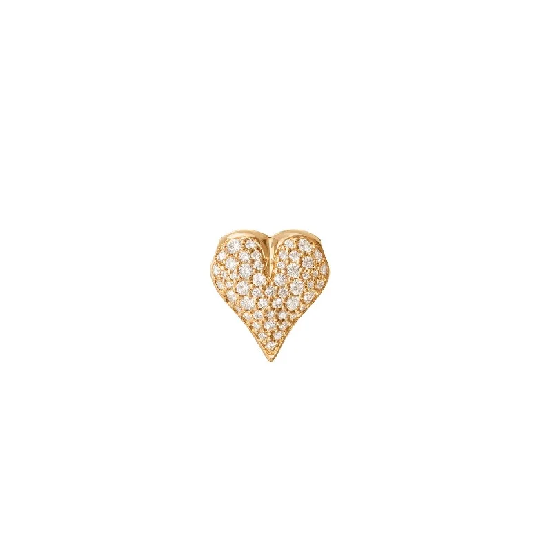 gold pendant necklaces for women -Heart 18K Gold Clasp for Necklace w. Diamonds