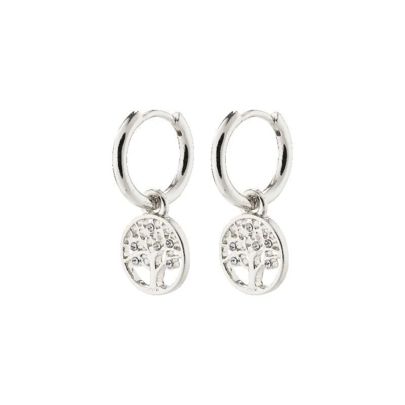 silver earrings for women -IBEN tree-of-life hoop earrings silver-plated