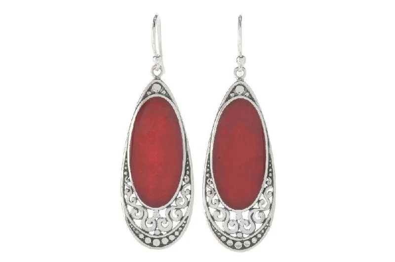 elegant drop earrings for women -Serenity Earrings- Coral