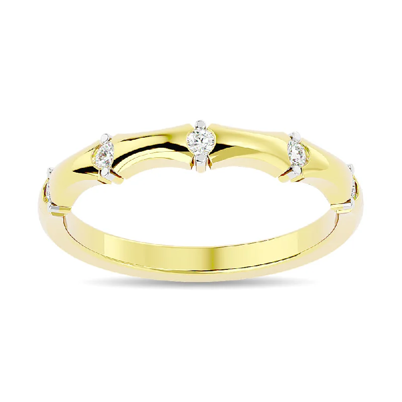 personalized necklaces for women -Diamond 1/8 ct tw Stackable Anniversary Ring in 14K Yellow Gold