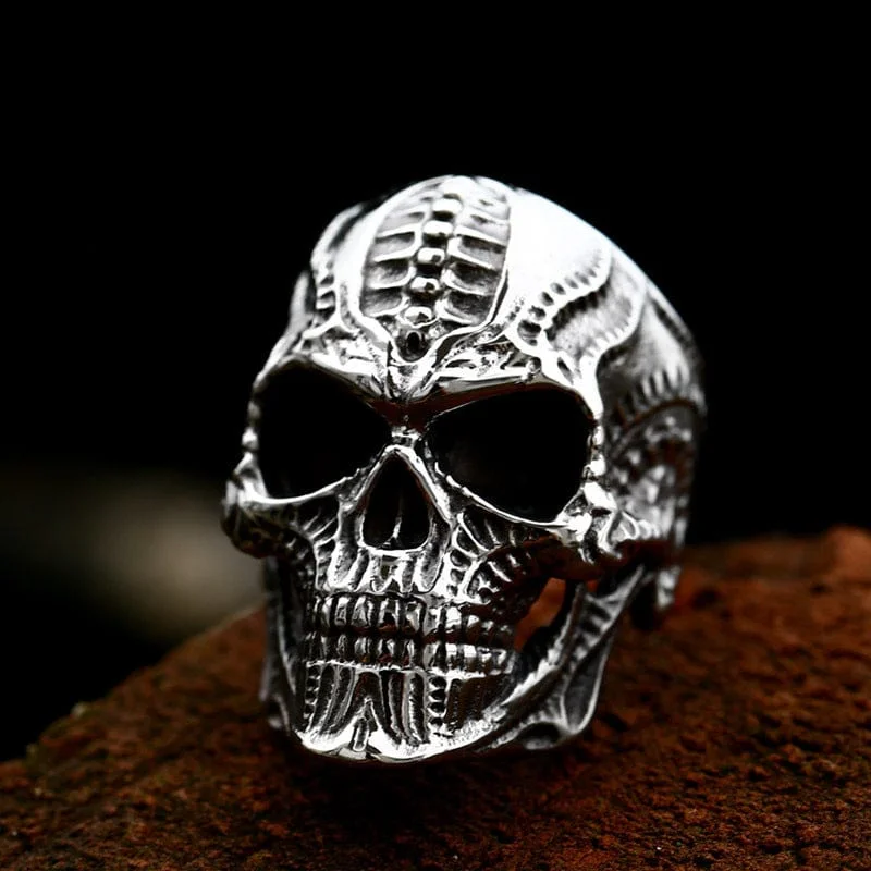 rose gold engagement rings for women -Men's Punk Skull Ring