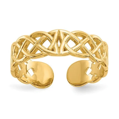 anniversary necklaces for women -14k Yellow Gold Solid Celtic Knot Toe Ring