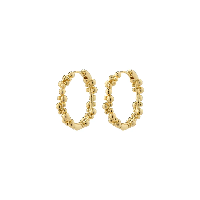 gemstone earrings for women -SOLIDARITY medium bubbles hoop earrings gold-plated