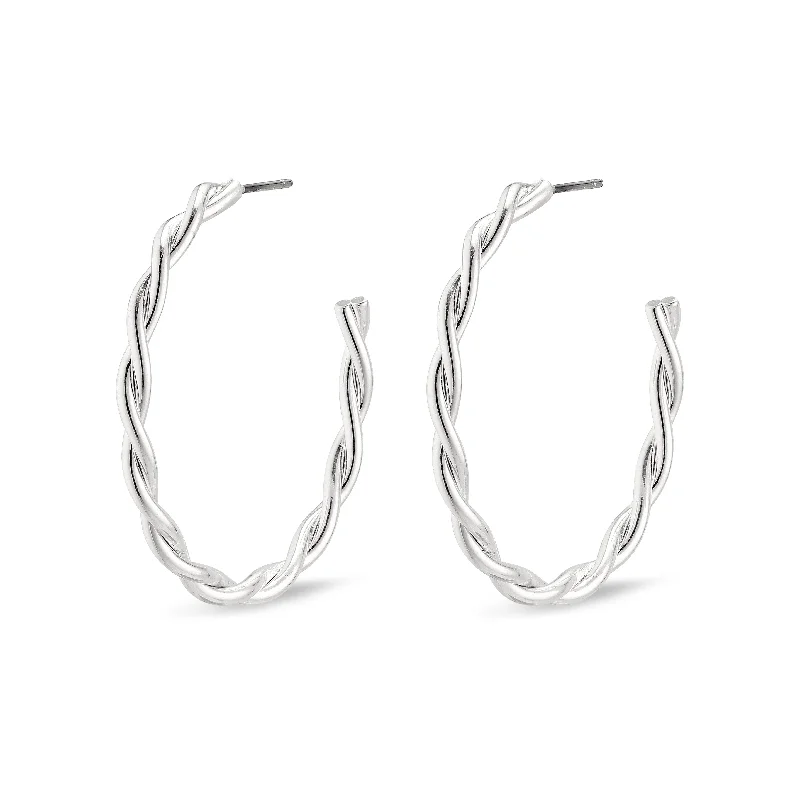 elegant earrings for women -NAJA large hoop earrings silver-plated