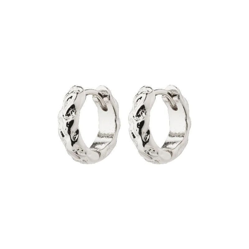 sparkling earrings for women -CARLA huggie hoop earrings silver-plated