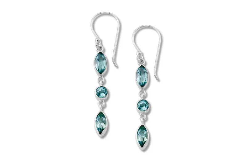 diamond earrings for women -Mahawu Earrings- Blue Topaz