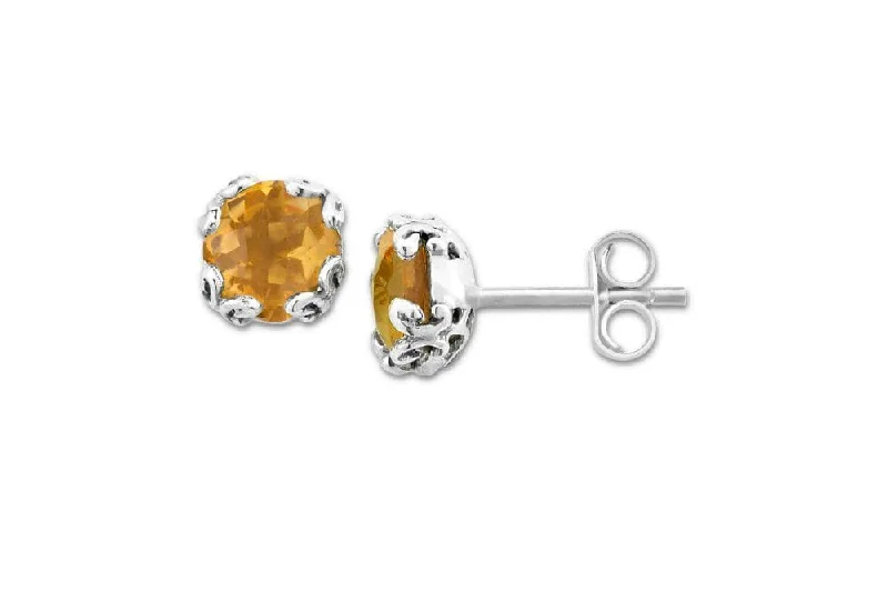 cute dangle earrings for women -Glow Studs- Citrine