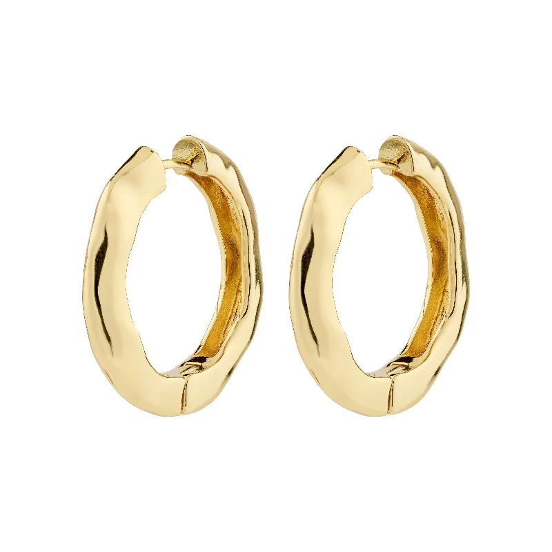 luxury drop earrings for women -BELIEVE hoop earrings gold-plated