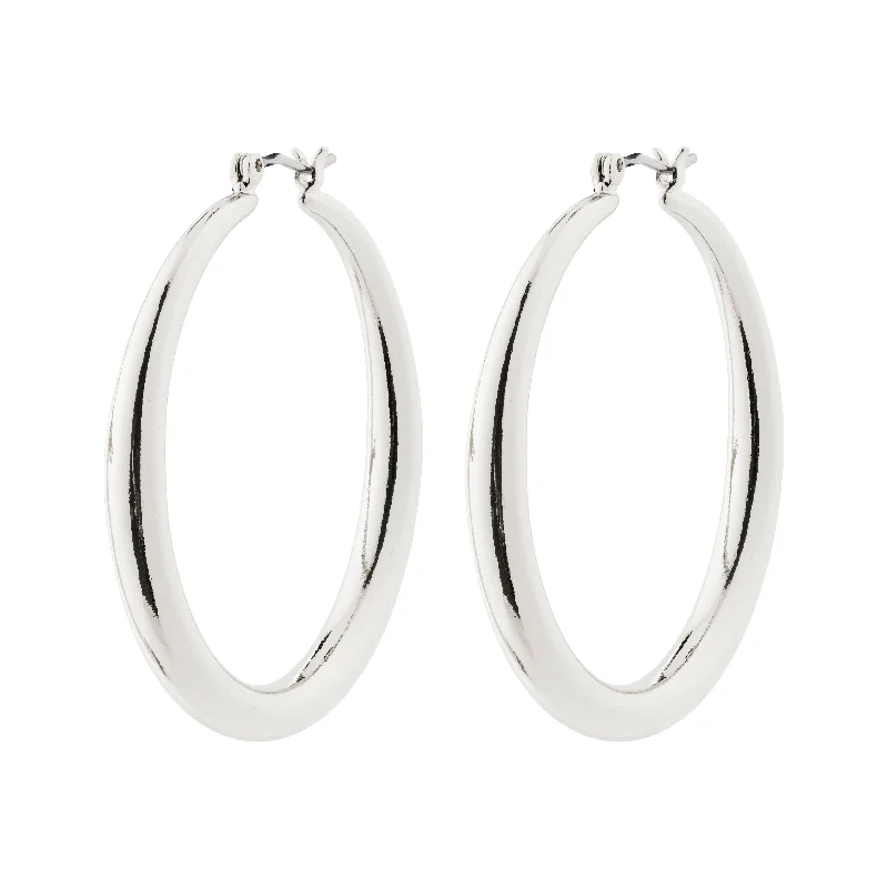 diamond earrings for women -PRIYA hoop earrings silver-plated