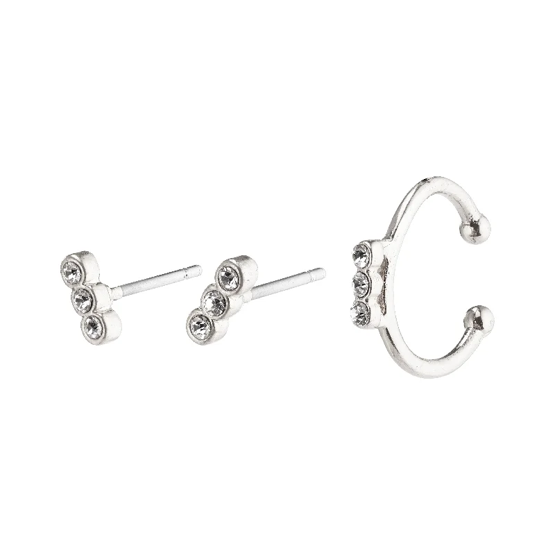 minimal earrings for women -SAMANDA earrings silver-plated