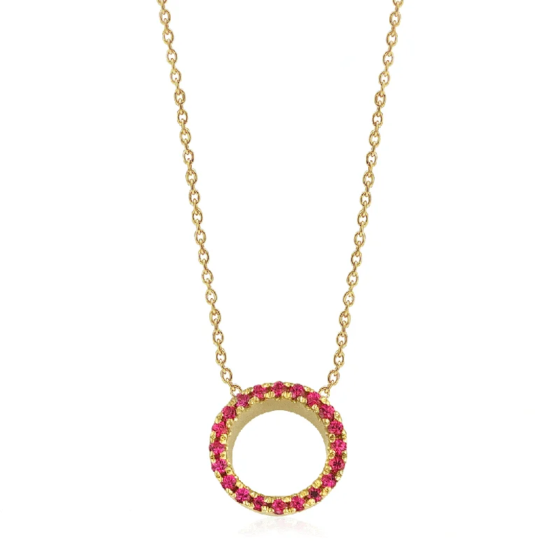 handmade necklaces for women -Claire 18K Gold Necklace w. Rubies