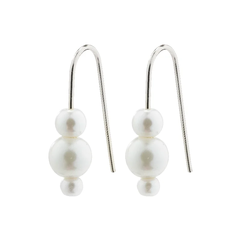 simple stud earrings for women -ELBERTA pearl earrings silver-plated