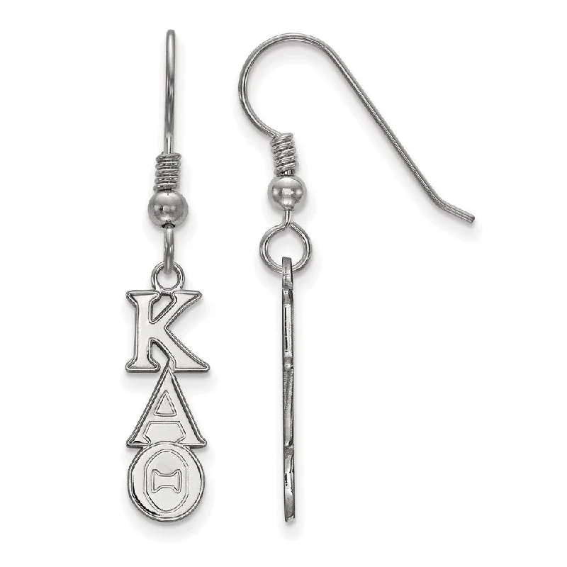 wedding earrings for women -Sterling Silver Kappa Alpha Theta XS Dangle Earrings