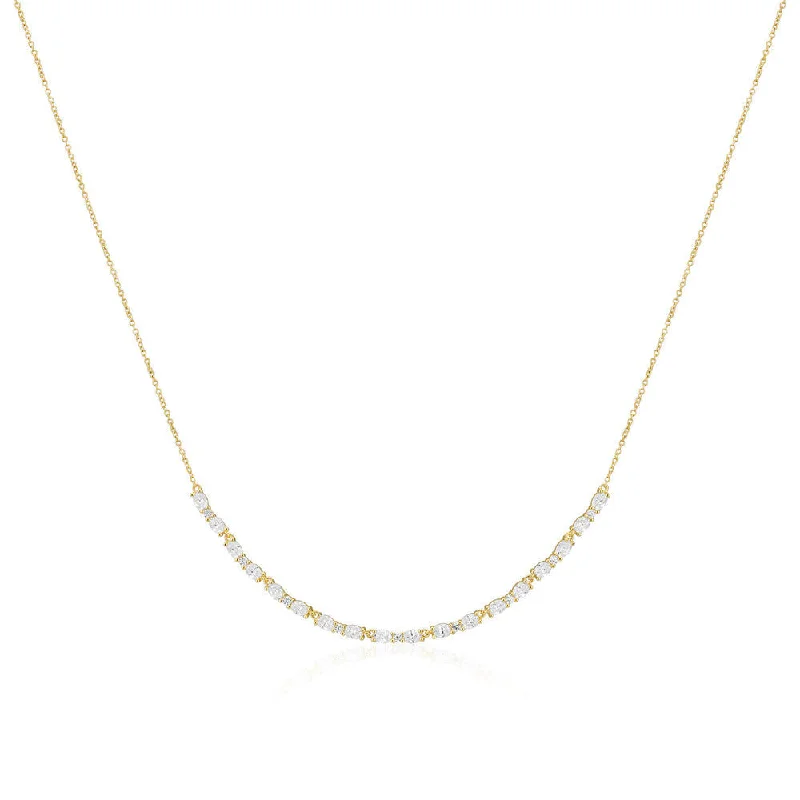 celestial necklaces for women -Ellera Ovale 18K Gold Plated Necklace w. Zirconia