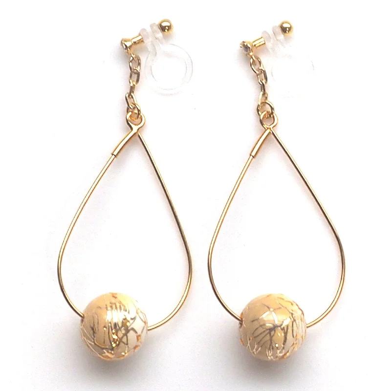 layered drop earrings for women -Karakusa invisible clip on earrings