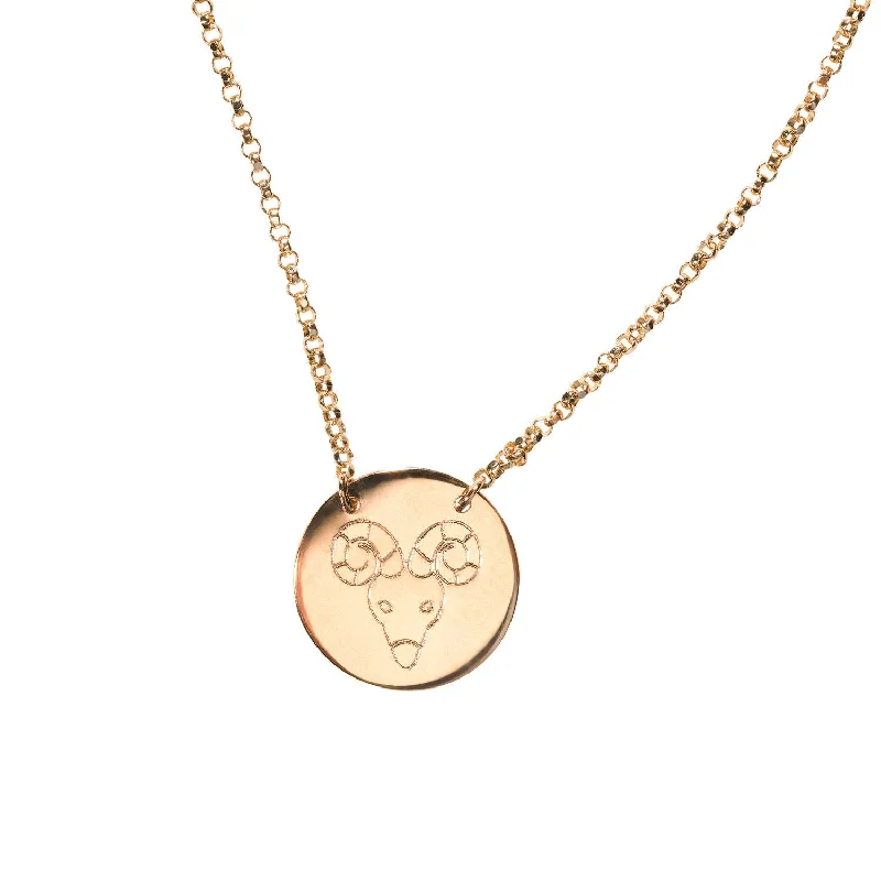 romantic pendant necklaces for women -Zodiac Necklace Gold